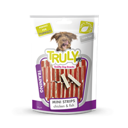 Truly Puppy Mini Strips. Kylling & Fisk. 90 g. 